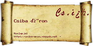 Csiba Áron névjegykártya