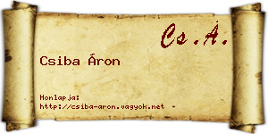 Csiba Áron névjegykártya